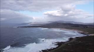 FARO DE CORRUBEDO CON DRON . Galicia, España.