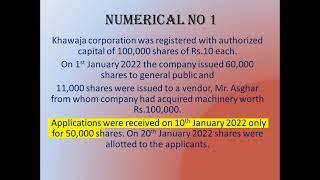 Issue of shares | Joint stock company