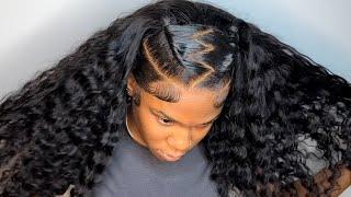 *MELTED* HD loose deep frontal wig install + style ft. Wiggins hair