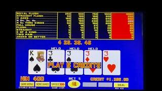 Double Bonus Video Poker trying to get our first royal flush jackpot handpay!