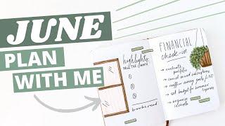 JUNE BULLET JOURNAL PLAN WITH ME 2022 | financial check-in & healthy habit tracker