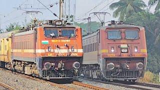 Dangerous Honking WAP 4 Kolkata Thebaga+Teesta Torsa+Malda intercity+Katwa Howrah Galloping Local