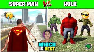 Which Charecter is Powerful  Super Man V/S Hulk | indian Bike Driving 3D - KXP VINEET YT