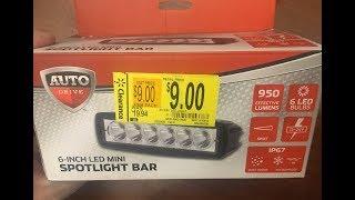 unboxing Autodrive 6" Spotlight bar 950 lumens walmart clearance $9 IP67 6 LED