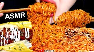 SPICY FIRE CHICKEN NOODLES ASMR | SWEET POTATO CHEESE STICK ASMR | SUB