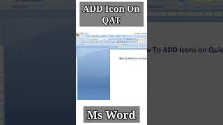 How To Add Any Icon In Quick Access Toolbar Ms Word।।Ms Word Me koi Bhi Icon Add kaise Kre।।#ms_word