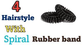 Very Quick & easy 4 hairstyle with Spiral rubber band | rubber band hairstyle |