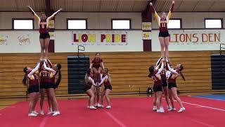 Liberty High School Stunt Cheer team performs