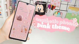 how to make an aesthetic phone android - pink theme  | bahasa indonesia