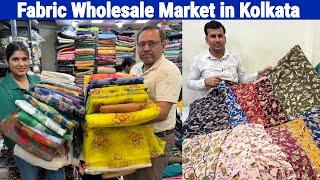 Fabric Wholesale Market in Kolkata : Cotton/ Kalamkari Handblock/ Organza digital Print Fabric Shop