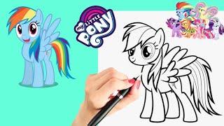 Как рисовать / Радуга Дэш / My Little Pony / Руководство по рисованию / Навыки рисования /