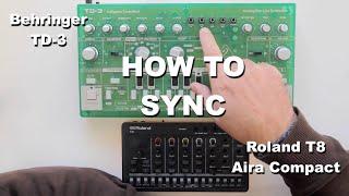 Synchronize Behringer TD3 to Roland T8 Aira Compact