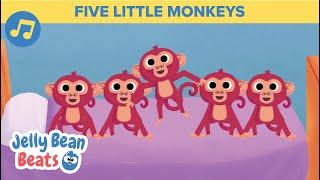   Five Little Monkeys | Counting Songs | Nursery Rhymes for Toddlers  Jelly Bean Beats