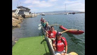 Entertainment & Sports Today crew on a 7 person  Outrigger Canoe