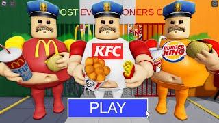 MCDONALDS BARRY Vs KFC Vs BURGER KING BARRY in BARRY'S PRISON RUN! New Scary Obby (#Roblox)