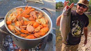 “Epic” CRAWFISH BOIL & TROUT CATCH & COOK!! (Epic)