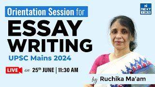 Strategy Session for Essay Writing by Ruchika Ma'am | UPSC Mains 2024