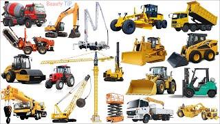 Construction Vehicles Trucks & Equipment Concrete mixer, Excavator, Dump truck, Bulldozer, Excavator