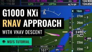 MSFS: G1000 NXi RNAV Approach - VNAV Descent / LPV Approach / IFR - Microsoft Flight Simulator