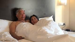 Aruna & Hari Sharma relaxing in Rm 186 Ramada Plaza Bucharest, Jun 30, 2018