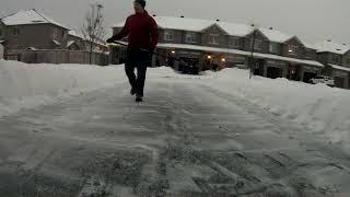 Shoveling snow - you're doing it wrong! Efficient method to shovel driveway (now with explanations!)