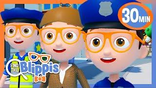 Unlock ALL Police Blippis in 'Find The Blippis' on Roblox! | Blippi Plays Roblox!