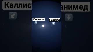 Юпитер со спутниками в телескоп #мир
