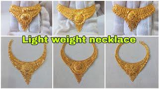 Simple necklace design in gold with price || Lightweight neglect design in gold