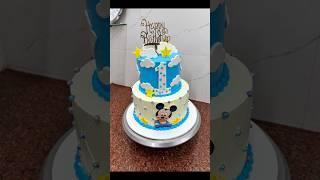 Tutorial Mickey Mouse 2 tier cake #shortsfeed #trending #shorts #mickeymouse #mickeymousecake