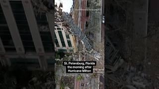 Drone shows Milton damage in St. Petersburg, Florida #shorts