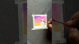 A Cat Sitting On Moon Light Painting  || Easy Painting | #shorts