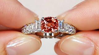 Unheated Ceylon Lotus Padparadcha Sapphire Ring 2.05 carats by Kat Florence