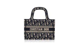 Christian Dior Oblique Mini Book Tote Blue