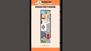 20x60 Feet House Plan | 2d #homedesign #houseplan #trending #shorts #archbytes