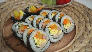 참치김밥 만들기 Tuna Kimbap (Gimbap) 김발없이 김밥싸는 법 / 방구석나들이