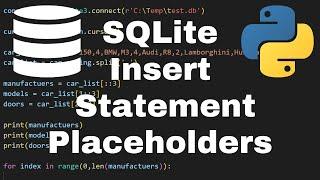 Insert Statements Placeholders SQLite and Python - SQLite Python Tutorial