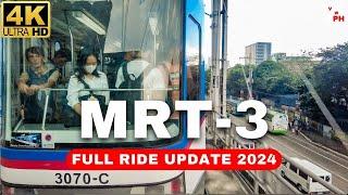 [4K] BEST Train of Philippines | MRT 3 Full Ride 2024 | Northbound (Updated)