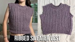 Ribbed Crochet Sweater Vest Tutorial