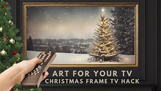 8 Hour Frame TV Art Screensaver. Frame TV Hack. Rustic Christmas Tree Winter Festive Decor. No Sound