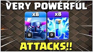 Very Powerful | 8 Pekka + 10 Zap Spell TH12 Attacks!!