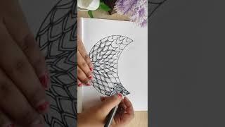 Half Moon Zentangle art #lucyrelaxingartgallery#mandalaartforbeginners #man