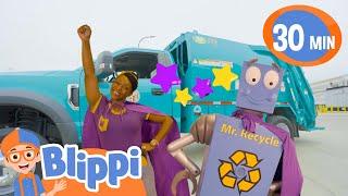 The Recycling Song ️ |  Blippi Music Video  | Community Corner | Kids Sing and Play