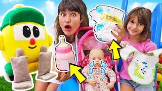 Bebek bakma! Ümit ve Zara, Oyuncak Baby Born Annabell için alışveriş yapıyor! Eğitici videolar