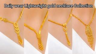 Light weight Gold chain necklace set design 2022/Daily wear gold necklace set design 2022