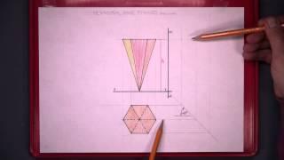 Orthographic Projection: Hexagonal Pyramid