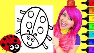 Coloring A Ladybug Cute Animals Coloring Page Prismacolor Markers | KiMMi THE CLOWN