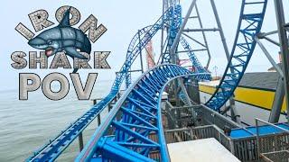 Iron Shark Front Row POV Galveston Pleasure Pier Gerstlauer Euro-Fighter