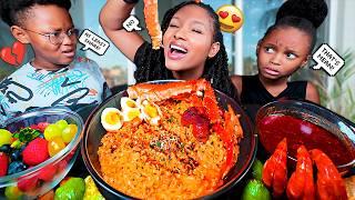 CHEESY 2X SPICY KING CRAB BULDAK NOODLES SEAFOOD MUKBANG | QUEEN BEAST