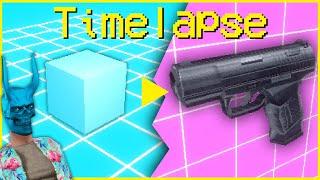 Low Poly PS1 Style FPS Gun in Blender Timelapse