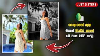 Snapseed 3 steps editing | Snapseed photo editing | විනාඩියෙන් එඩිට් කරමු | Snapseed sinhala 2022